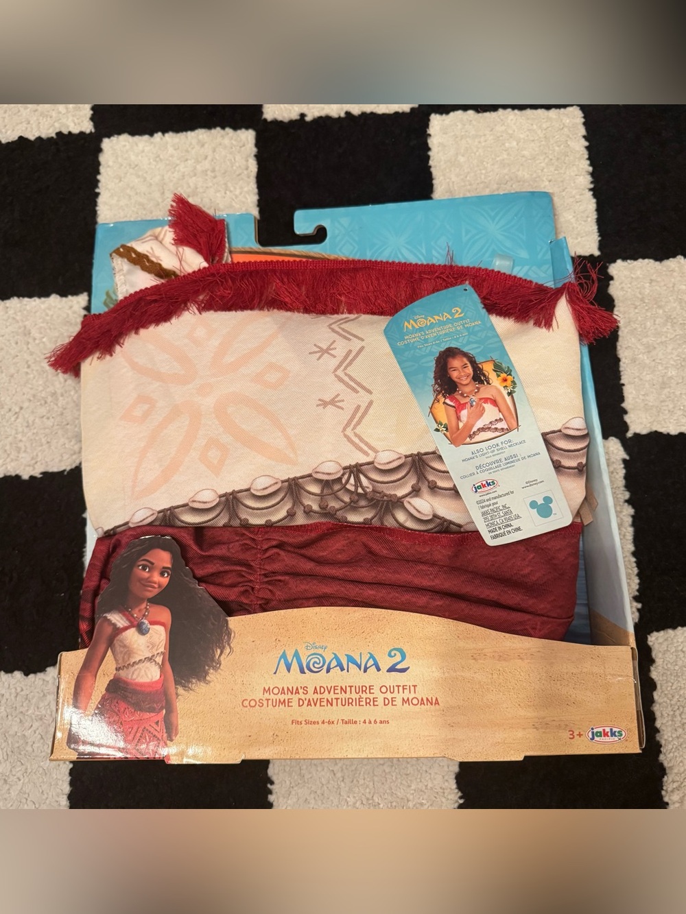 Disney Moana 2 Girls' Costume Robe in Cream and Red